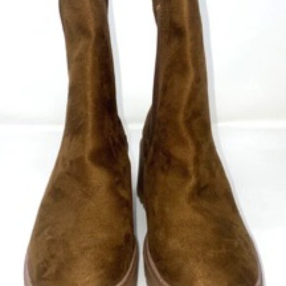 Bamboo Affirm-01 Faux Suede Chelsea Women's Boot Brown Size 6 - Picture 5 of 8